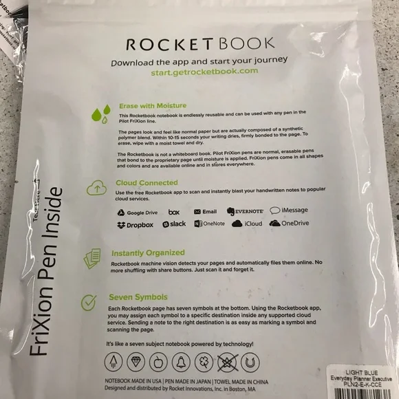 Rocketbook Note Smart Reusable Executive Planner Dot-Grid and Lined, 5" X 7" - Picture 5 of 5